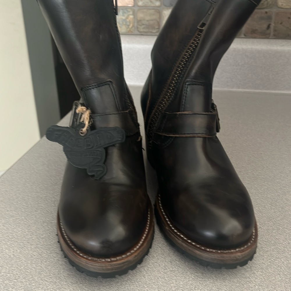 Freebird  by Stephen Carlito  Brown distressed boots New